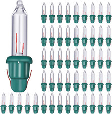 50 Pcs Replacement Mini Light Bulbs Christmas Tree 2.5 V Incandescent Glass Stri