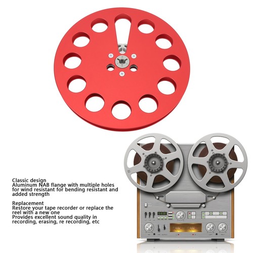 Takeup Reel, 1/4 7 Inch Lege Tape Reel, Kleine Hub Open Reel Sound Tape Takeup Reel met 3 Gaten, Lege Takeup Reel voor Opname voor Nab (Rood