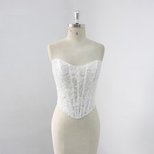 Sweetheart Lace Beaded Lace Up Corset For Wedding Dress
