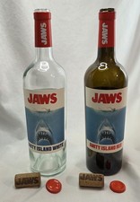 Jaws 50th Anniversary Decorative Red & White Wine Bottles EMPTY Scarce! 2025