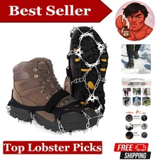 Lightweight, Flexible Ice Cleats with Stainless Steel Spikes – X-Large Size