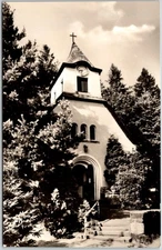 Oberbärenburg East Germany Waldkapelle Forest Chapel Trees RPPC Postcard