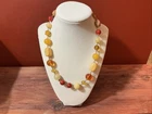 Vintage Signed Joan Rivers Necklace Warm Colors Beaded Costume Jewelry KB101