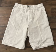 SOUTHPOLE Denim Short Jorts Sz 36 White Baggy Hip Hop Skater 90s Y2K Streetwear