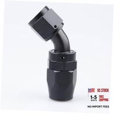 -10 AN 45 Degree Swivel Hose End Fitting Aluminum Black 10AN 45 Degree - Black