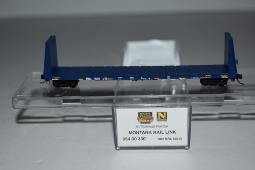 Escala N MTL 05400330 Montana Rail Link 61' mamparo vagón plano 62015 C58447 | Condition: Used