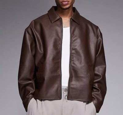 Collar Asos Design Harrington Jacket ASOS DESIGN Boxy Oversized