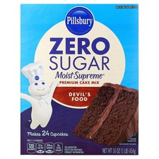 Zero Sugar, Moist Supreme Premium Cake Mix, Devil's Food, 16 oz 454 g