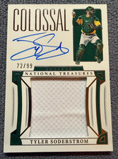 2023 National Treasures Tyler Soderstrom Colossal Material Jersey Auto RC #72/99