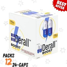 Derall Boost 775mg   Focus, Energy, Clarity   24 Caps Full Box   Free Ship