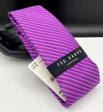 TED BAKER London Men's Silk Blend Tie  Pink  Striped  NEW MSRP: 89.50