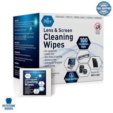 100-Count Microfiber Screen  Lens Cleaning Wipes for Glasses, Cameras, Touch...