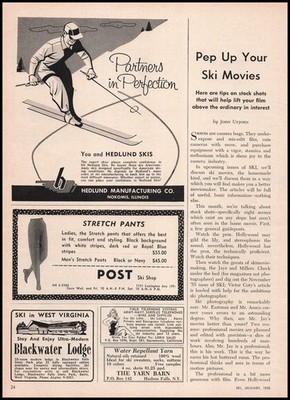 1958 Blackwater Ski Lodge Falls State Park Davis West Virginia Vintage Print Ad