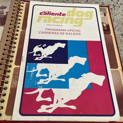 vintage agua Caliente dog racing program from the late 1960s. Carrera De Galgos