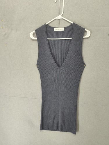 Live The Process Sweater Womens XL Sleeveless Ribbed Knit Stretch Pullover Top