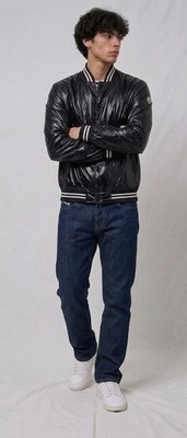 Jacke Bomberjacke Moncler schwarz glänzend Original Herren Größe XL