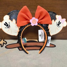 Disney Parks 2025 Halloween Mickey  Minnie Floral Ghost Mouse Ears Headband US