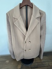 New Knit Sleeve Blazer Jacket  Size XL  Neutral Beige