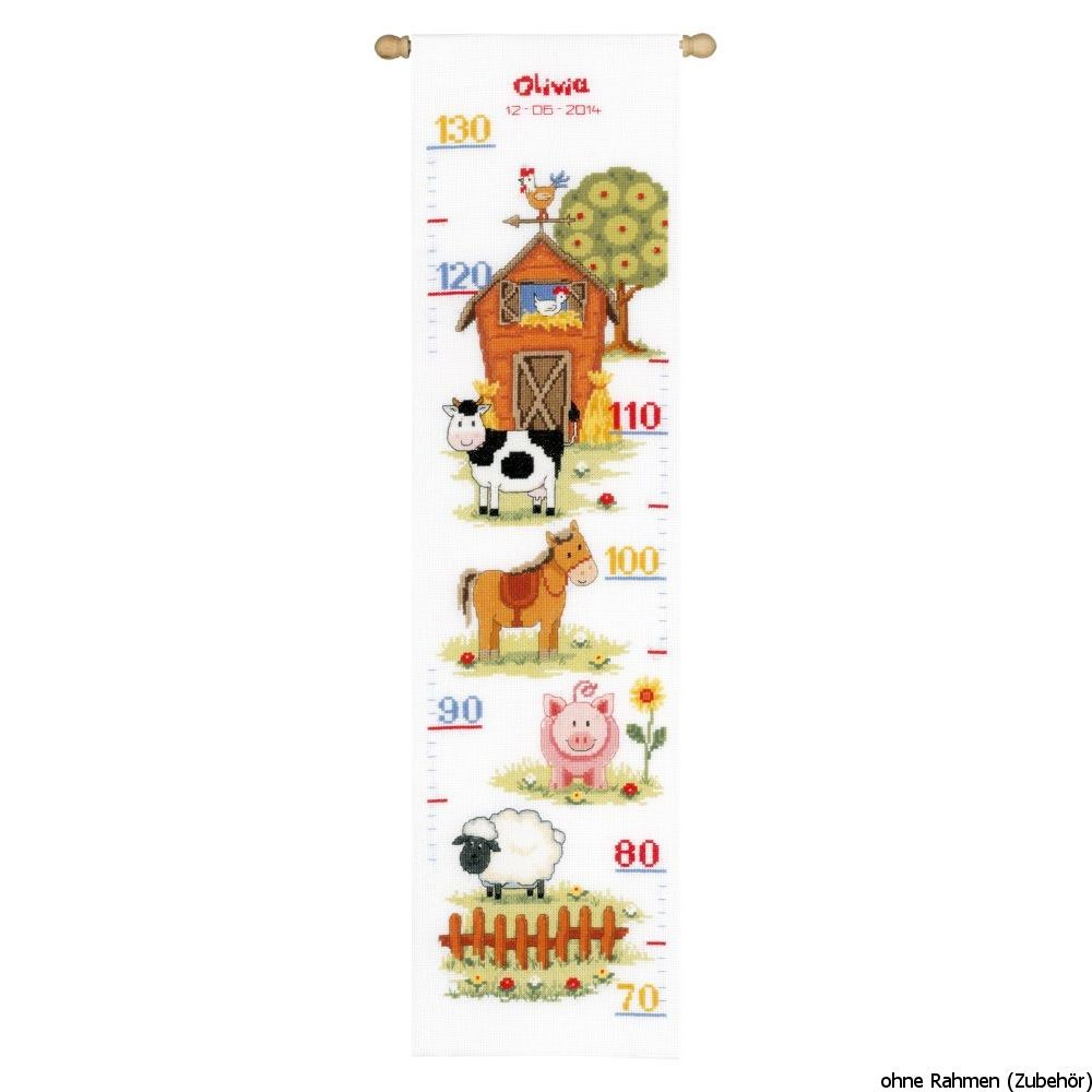 B&Q -  H/chart At The FarmCounted Cross Stitch Kit: Height Chart: At The Farm IiVervaco - Image 2
