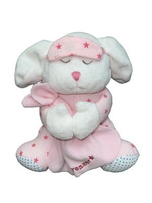 Kids II Dreamer Bunny Rabbit Pink Stuffed Plush NO SOUND  Toy 8'' 2003