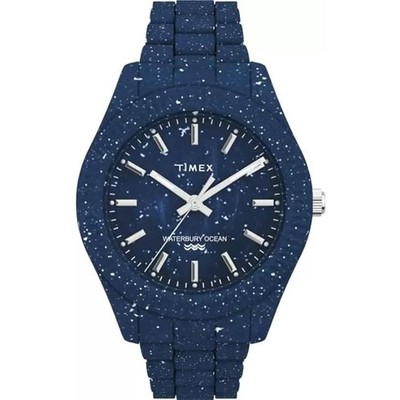 Timex Men's Watch Waterbury Ocean Quartz Blue Resin Case Bracelet TW2V37400JR
