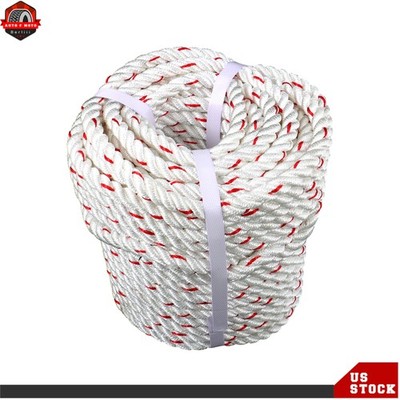 1/2'' × 120' Double Braid Nylon Polyester Arborist Bull Rope Pulling Rigging Line