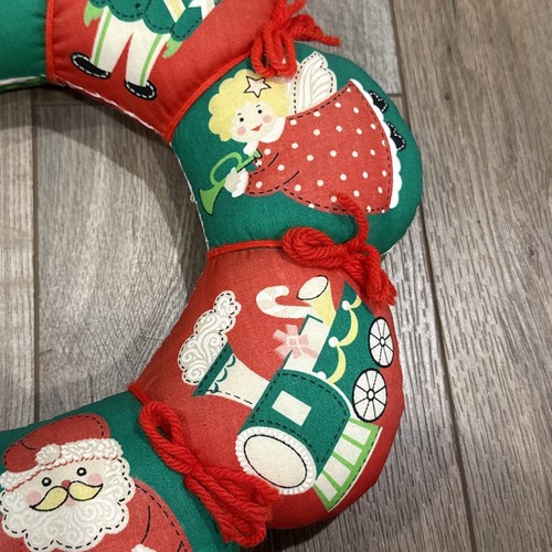 "Guirnalda de Navidad vintage hecha a mano muñeco de nieve Santa Angel soldado 14 1/4""" - Imagen 3 de 8