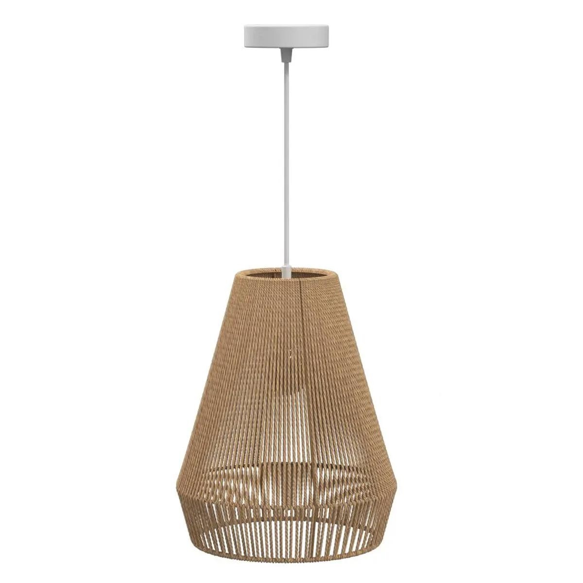 Suspension en Jute Palm 43cm Marron Lustre Bohème Abat-jour Naturel Tressé