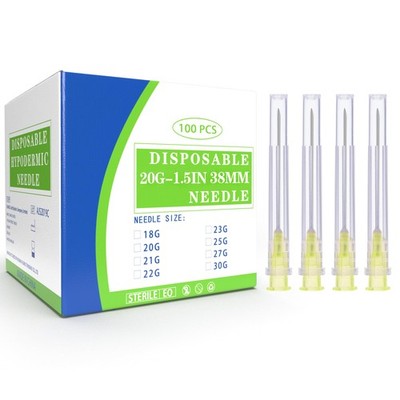 20 Gauge 1.5 Inch Luer Lock Needle, Disposable Dispensing Lab Supplies Indivi...