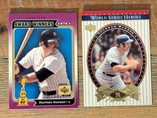 Thurman Munson 2 card lot Upper Deck 01 Decade 1970's  02 World Series Heroes