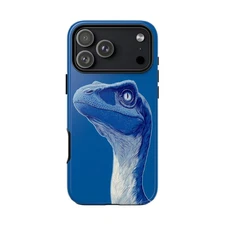 Velociraptor Vector Blue Art Phone Cover Case for iPhone, Galaxy, Pixel
