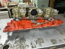 58 59 60 61 Chevrolet 348 409 Tri Power Intake With Rochester Carbs 3749948 58 59 60 61 Chevrolet 348 409 Tri Power Intake With Rochester Carbs 3749948