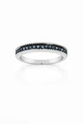 925 Sterling Silver Blue Diamond Band 0.25ct Round Ring Milgrain Vintage Sz 5-10