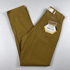 Vtg 70s Wrangler Pants Sz 18 Sanforized Canvas Workwear Taper Fit USA Deadstock