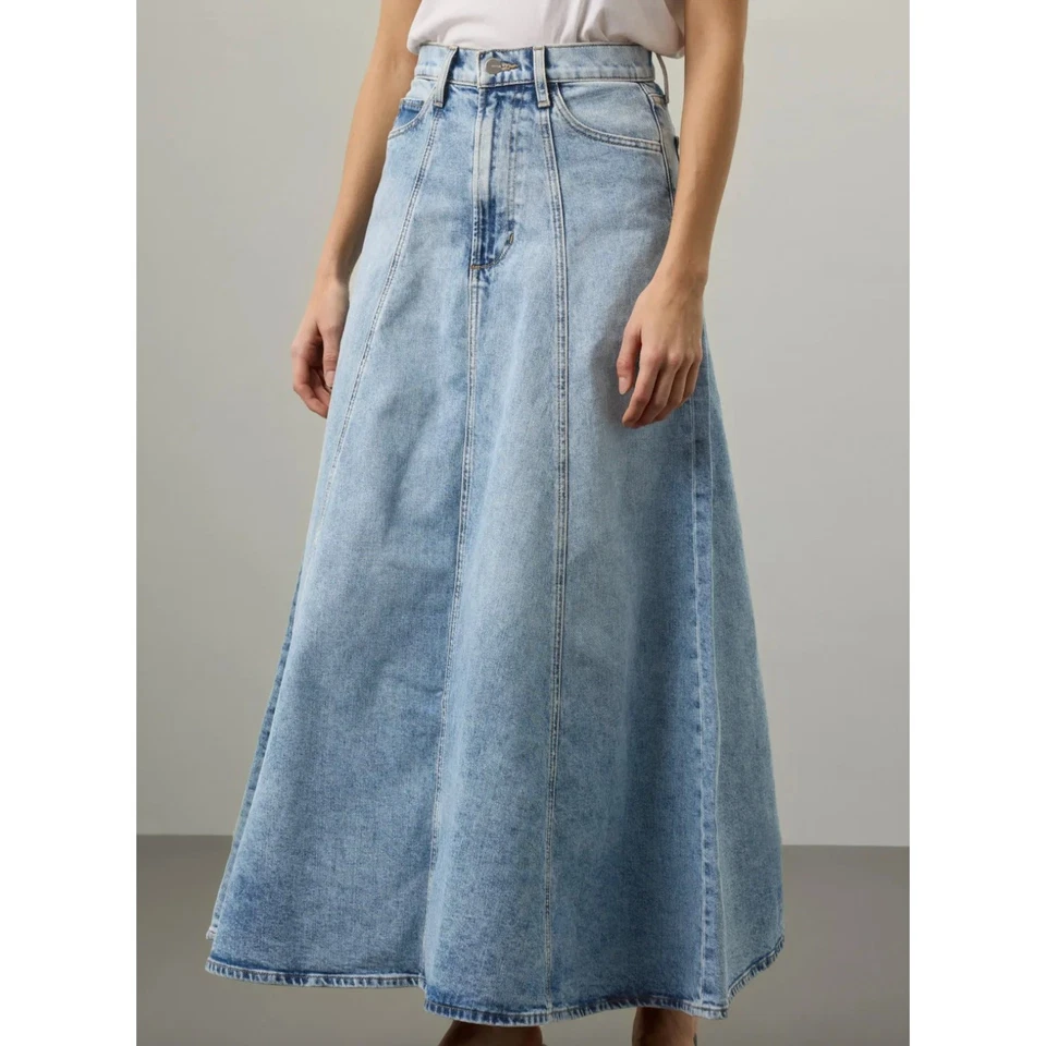 Joe's джинсы джинсовой ткани макси юбка размер 30 полный трапециевидный Jean Western жесткий страны $218 - Изображение 2 из 4