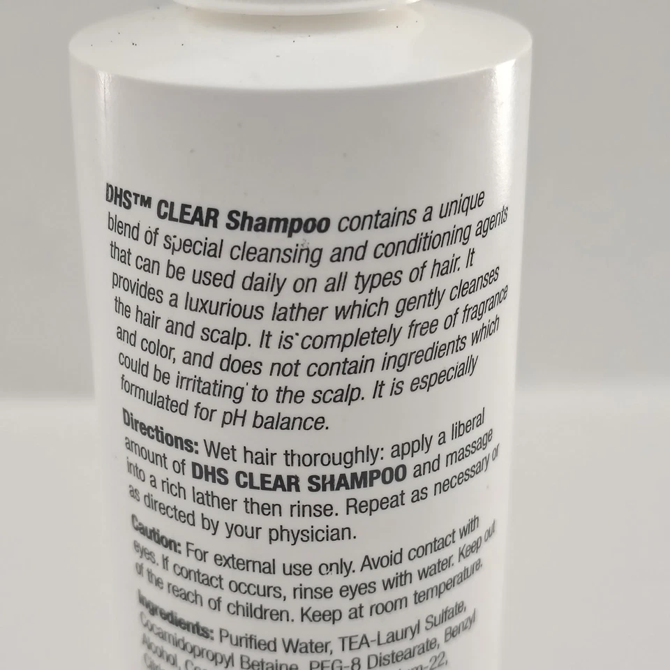 Champú transparente DHS para limpiar cuero cabelludo y cabello sin fragancia 8,0 fl oz 80 % parcial Foto 3 de 3