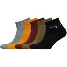 Bamboo Rayon Classic Dress Socks 5-Pair Gift Box - 10-13 Ankle-multicolor-b
