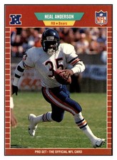 Neal Anderson 1989 Pro Set #35 Chicago Bears Football Card *309