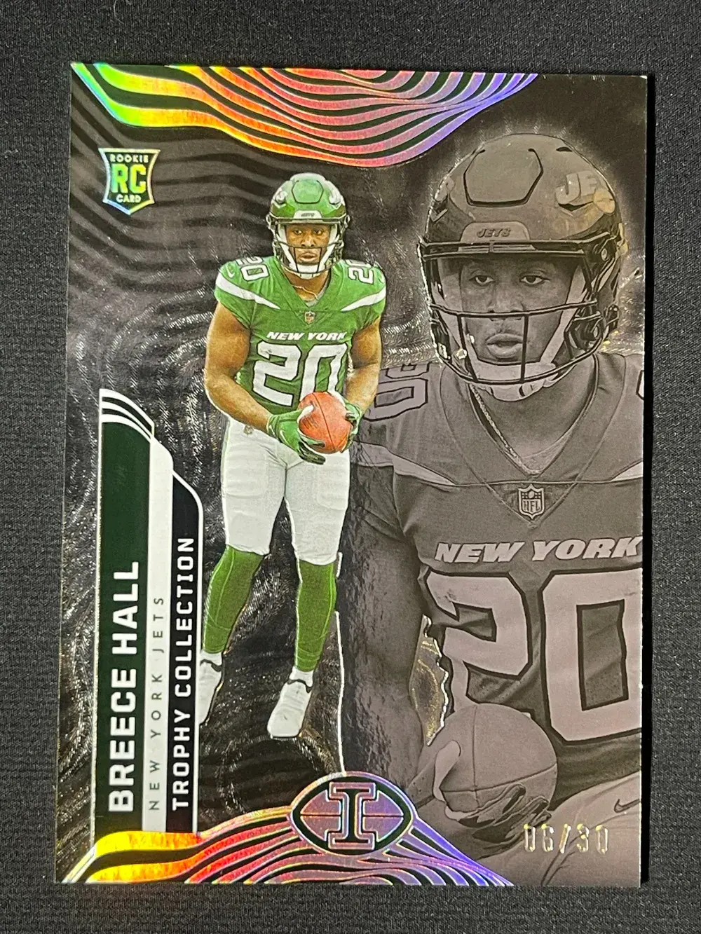2022 Panini Illusions Trophy Collection Wild Card RC #75 Breece Hall /30 YT92
