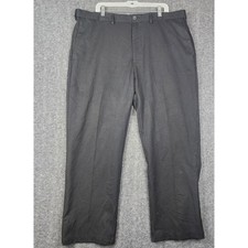 Haggar Cool 18 Dress Pants Mens 42x30 Classic Fit Flat Front TRI-CT113WH-CN
