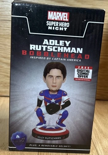2023 MLB Baltimore Orioles Adley Rutschman Marvel Captain America Bobblehead NIB