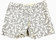 The Limited Shorts Women Sz 4 Paisley Cream 5 in Inseam Pockets Belt Loops