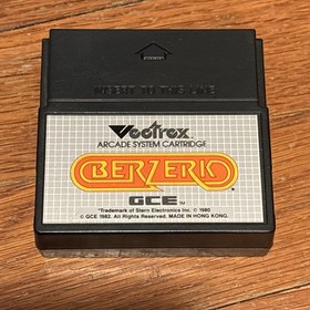Berzerk for Vectrex With Overlay Manual and Game Cleaned Tested and Working