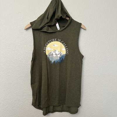 Guru Active Graphic  Adventure is Calling and I Must go  Sleeveless Hoodie Sz M