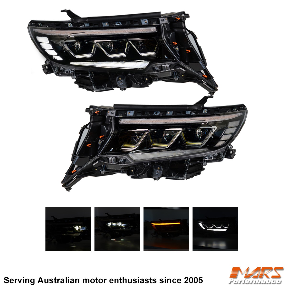 FULL LED DRL Sequential HeadLights for Toyota Prado FJ150 2018-23 