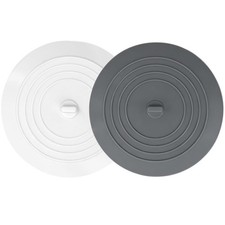 V-TOP Bathtub Drain Stopper 2 Pack, 5 inches Silicone Tub 5 inch, White grey