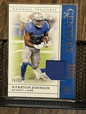 KERRYON JOHNSON 2019 NATIONAL TREASURES CENTURY MATERIALS LIONS JERSEY PATCH /99