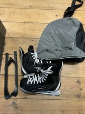 Nike Bauer Flexlite 1.0 Vintage Ice Skates Size 9 with Blade Guards and Bag