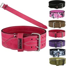 Weight Lifting Belt Genuine Leather Powerlifting 4" Heavy Duty Deadlifts Belts