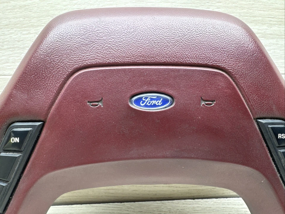 1986 1987 1988 Ford Bronco II Ranger Steering Wheel Horn Pad With Cruise Red B-4 - Image 3 of 4